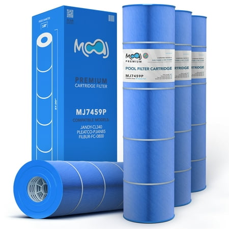 MOAJ Premium Pool Filter 4-PACK Replaces Jandy CL340  CV340  R0554500  A0557900  PJAN85  PJAN85-PAK4  Filbur FC-0800  Unicel C-7459  17-175-3600 | 27  x 7  | Asepsis-Infused Filtration | Based In USA
