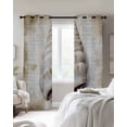 thumbnail image 4 of Coastal Conch Blackout Curtains for Bedroom Living Room Darkening Curtains 54 Inch Long Summer Beach Seaside Nautical Vintage Short Curtain for Small Window Treatment Grommet Drapes 42"x54"x2, 4 of 9