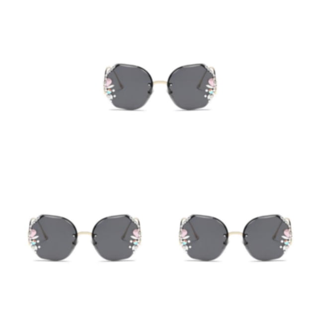 Qarigey Gafas de sol Retro sin marco para mujer, lentes degradados de gran tamaño, protección UV400, gafas de sol de Metal para mujer, color Type1 NO1
