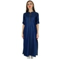 thumbnail image 4 of Bimba Women Denim Blue Kurti 3/4 Sleeve Casual Kurta Straight Tunic Blouse, 4 of 7