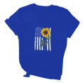 thumbnail image 3 of Women Tops Dressy Casual, American Flag Sunflower T Shirts for Women 4th of July Independence Day Shirt Cute Print Short Sleeve Tee Top Blouse, 3 of 4