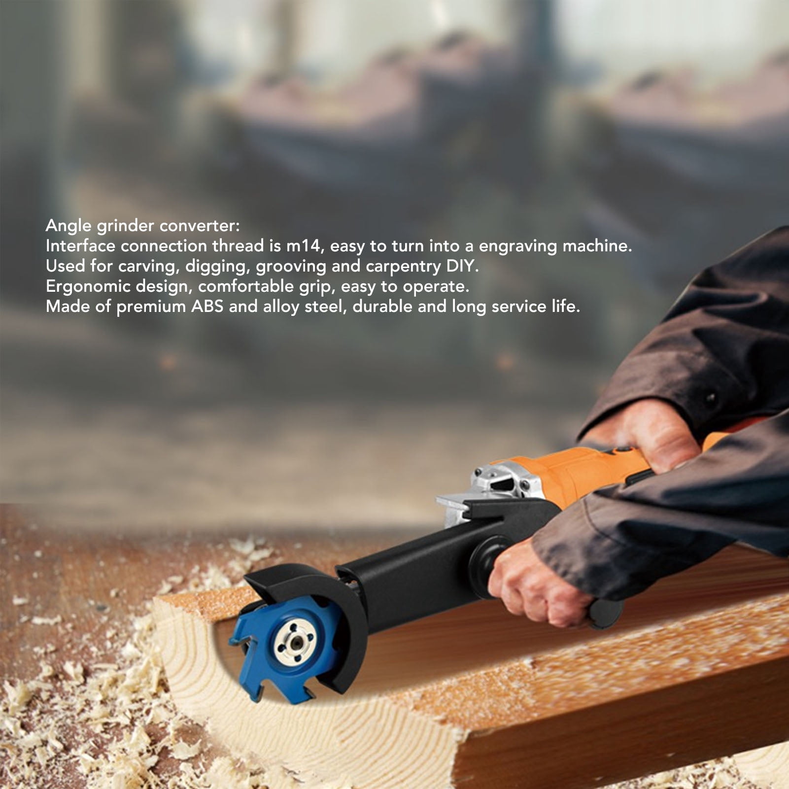 M Buder Angle Grinder to Grooving Machine Adapter M14 Converter Set for Detailed Engraving Slotting Masonry Woodworking Projects Precision Cutting Accessory