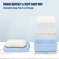 thumbnail image 4 of Superior Leak-Proof Silicone Travel Soap Case with Drainage Lid/Layer, Compact Bar Soap Container, Durable Soap Holder for Camping, Gym, and Travel Size Toiletries (Light-Blue), 4 of 7