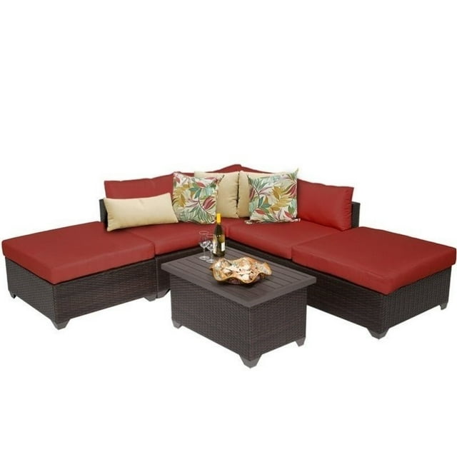TKC Belle 6 Piece Outdoor Wicker Sofa Set in Terracotta
