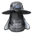 thumbnail image 4 of Packable Fishing Bucket Hat - Lightweight Quick Dry Sun Hat for Travel Outdoor Wide Brim Sun Hat With Solar Fan Wide Brim Solar Fan Outdoor Fishing Hat Solar USB Charging Solar Powered Fan Hat, 4 of 5