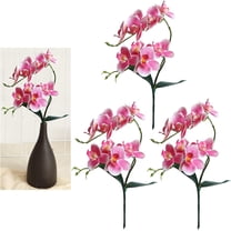 3pcs Artificial Phalaenopsis Orchid,18 Inch Tropical Artificial Flower Butterfly Orchid with Leaves,Real Touch Moth Orchid for Wedding,Home Decor,Bonsai,Light Pink