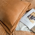 thumbnail image 4 of NTBAY 3 Piece Velvet Twin Duvet Cover Set with Zipper Closure and Corner Tie, Ultra Soft and Luxury Comforter Cover Set, 68"x90", Camel, 4 of 5