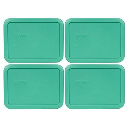 Green Glass Dish - Pyrex 7210-PC Rectangle 3 Cup Storage Lid for Glass Dish (4, Light Green)