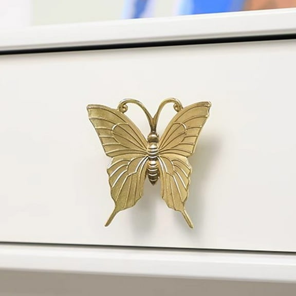 GOOHOCHY Cabinet Knob Brass Pull Handle Butterfly Shape Furniture Knob Cabinet Drawer Knob