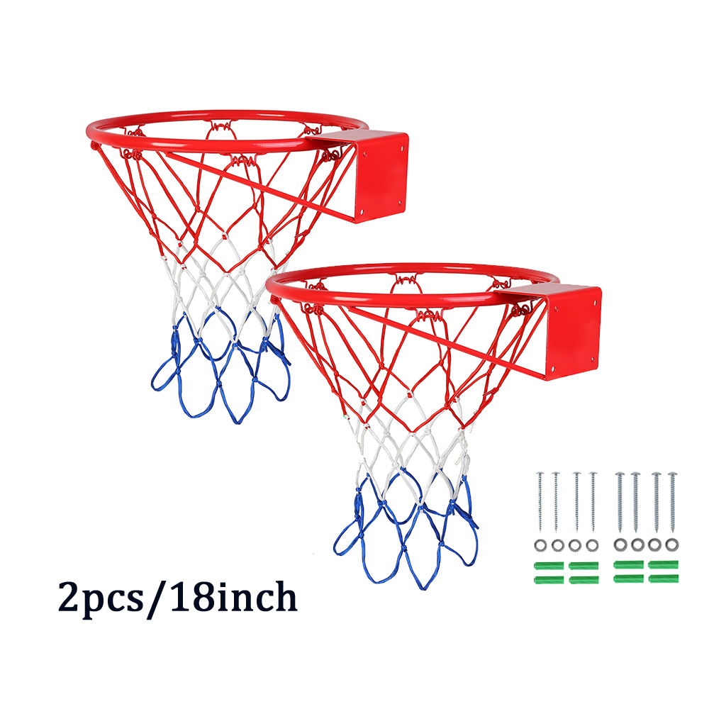 Prettyui Steel Hanging Wall Basketball Rim With Net and Screws,Mounted