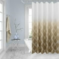 thumbnail image 3 of Brown Reeple Ombre Shower Curtain, Modern Geometric Pattern Bathroom Shower Curtains with 12 Hooks, Waterproof Shower Curtain, Durable and Machine Washable, 72 x 72 inches, 3 of 6