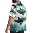 thumbnail image 3 of Whale Men's Hawaiian Button Down Short Sleeve Casual Printed Summer Beach Unisex Shirt, 3 of 6