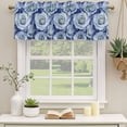 thumbnail image 2 of Spring Rose Flower Curtain Valances for Windows, Kitchen Valance Window Treatments Panel 2 Pack, Nature Aesthetics Botanical Blossom Rod Pocket Short Curtains for Bathroom Bedroom 60 x 18 Inch, 2 of 8