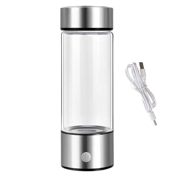 Pimsoran Portable Hydrogen Water Bottle Generator, 420ML SPE/PEM Technology USB Rechargeable Hydrogen-Rich Water Cup with High Borosilicate Glass, for Home, Office, Travel, and Fitness
