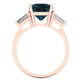 thumbnail image 4 of 3 ctw 3 Stone Anniversary Ring for Women | Cushion Cut Natural London Blue Topaz | Hyperallergenic Solid 18K Rose Gold, 4 of 5
