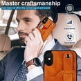 thumbnail image 7 of Dteck for Apple iPhone XS Max Slim Case, Shockproof Premium PU Leather Soft TPU Business Cover with Wrist Strap Kickstand Flip Stand Protection Case, khaki, 7 of 7