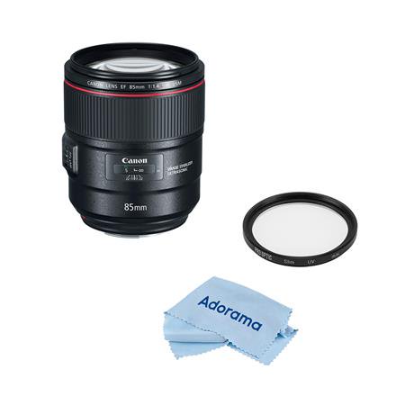 EF 85mm f/1.4L IS USM Lens, Bundle with 77mm Multi Coated UV Slim Filter, Cleaning Cloth