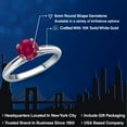 thumbnail image 2 of Gem Stone King 10K White Gold Red Created Ruby Solitaire Engagement Ring for Women | 1.00 Cttw | Round 6MM | Gemstone July Birthstone | Size 5, 2 of 6