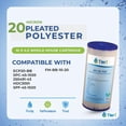 thumbnail image 2 of Tier1 20 Micron 20x4.5 Water Filter | Whole House Sediment Water Filter | Pleated Polyester Cartridge | Replacement for Pentek ECP20-20BB, Hydronix SPC-45-2020 | High-Flow 4.5 x 20 Water Filter (6pk), 2 of 8