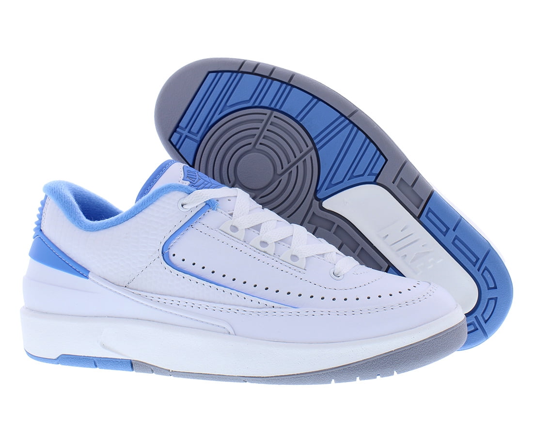 Nike Air Jordan 2 Retro Low Leather GS Boys Shoes Size 6, Color: White/University Blue