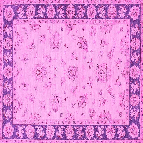 Ahgly Company Indoor Square Oriental Pink Traditional Area Rugs, 8' Square