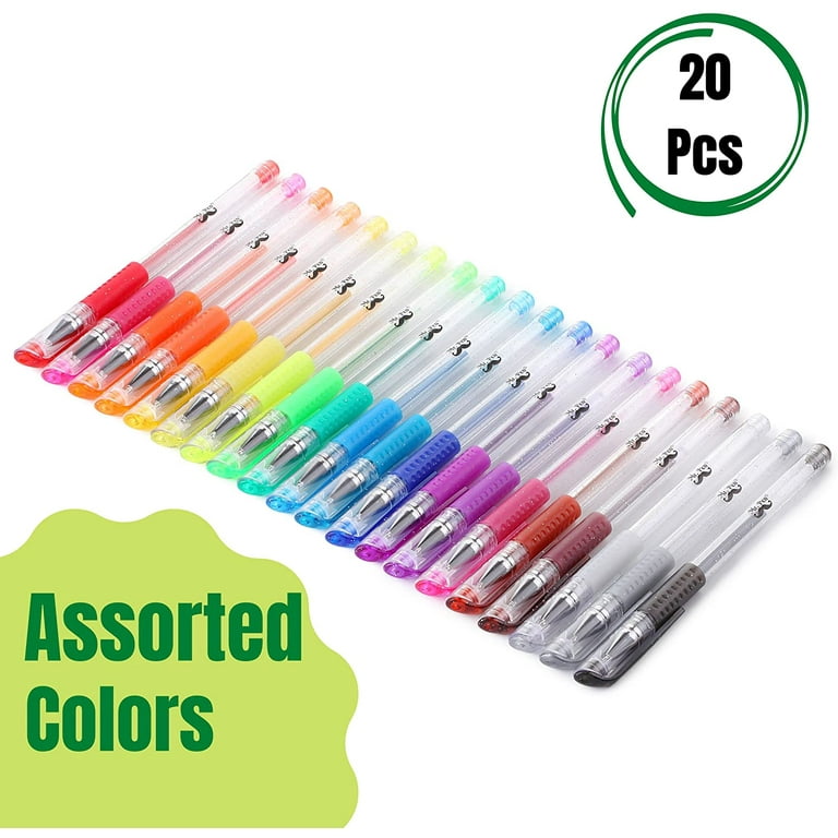 Mr. Pen- Glitter Gel Pens, Assorted Colors, 20 pcs, Glitter Pens, Glitter  Gel Pens for Adult Coloring, Neon Gel Pens, Sparkly Ge