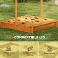 thumbnail image 6 of Outsunny Covered Sandbox with Lid with Adjustable Canopy for Kids, Outdoor Play Equipment with Benches, Backyard Outdoor Activity Sensory Toy, Brown, 6 of 10