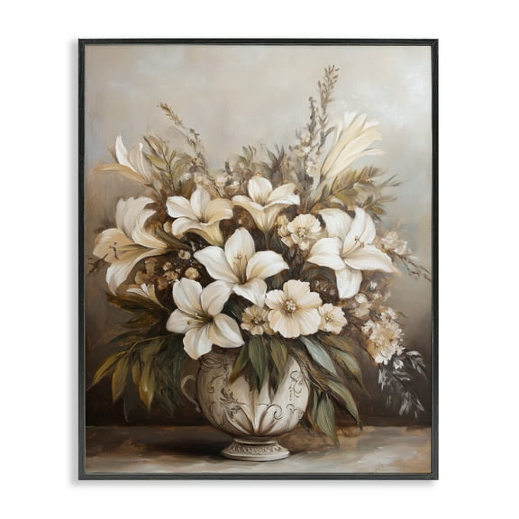 Stupell Industries Lily Bouquet Still Life Plants & Flowers Painting Black Framed Art Print Wall Art, 11 x 14