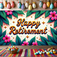 thumbnail image 5 of Floral Themed Happy Retirement Backdrop Banner Party Decoration Retirement Party Supplies Photography Props Celebration Decor Background Decorations, 5 of 8
