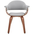 thumbnail image 3 of Adalyn Gray Faux Leather and Walnut Wood Dining Room Accent Chair, 3 of 12