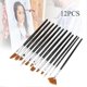 thumbnail image 1 of 12PCS Black Rod Nylon Watercolor Acrylic Painting Set Watercolor Brush for Art Supplies, 1 of 4