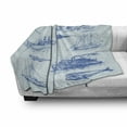 thumbnail image 2 of Nautical Soft Flannel Fleece Throw Blanket, Nautical Underwater Wildlife Shark Boat Ships Navy Stormy Weather, Cozy Plush for Indoor and Outdoor Use, 60" x 80", Blue Baby Blue, by Ambesonne, 2 of 5