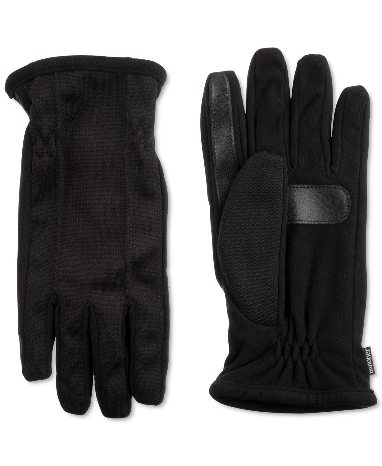 Isotoner Mens Black Slip On Water Resistant Winter Cold Weather