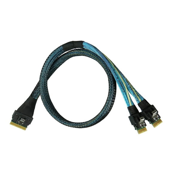 PCIe Gen 4 16GT/s SlimSAS 8i to SlimSAS 4i X2 Y Cable 50CM