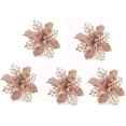 thumbnail image 2 of Iumwxz Christmas Poinsettia Flower Glitter Poinsettia Tree Ornaments Rose Gold Artificial Flower Decorating Wreath Garland Great for Wedding Holiday and xmas decorations&nbsp;clearance, 2 of 2