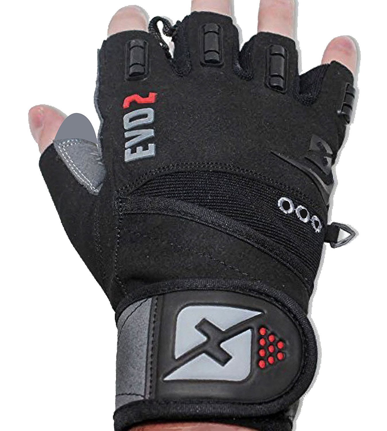 EVO Fitness Leather Weightlifting Gloves Gym Straps Wrist Support Wraps Cycling 