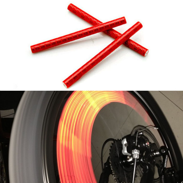 12pcs Cycling Wheel Spoke Reflector Bike Bicycle Reflective Mount Clip Tubes Hot