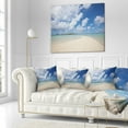 thumbnail image 2 of Designart Serene Maldives Beach under Clouds - Seascape Throw Pillow - 16x16, 2 of 4