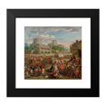 thumbnail image 2 of Enrico Albricci 22x20 Black Modern Framed Museum Art Print Titled - Market Scene and Row of the Charlatan, 2 of 5