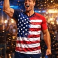 thumbnail image 5 of USA 2026 Soccer Cup Raglan Jersey for Men, Short Sleeve V-Neck Shirt with Statue of Liberty & Flag Print, Breathable Athletic Fan Top, Lightweight Sports Tee, 1 PC Royal Blue L, 5 of 5