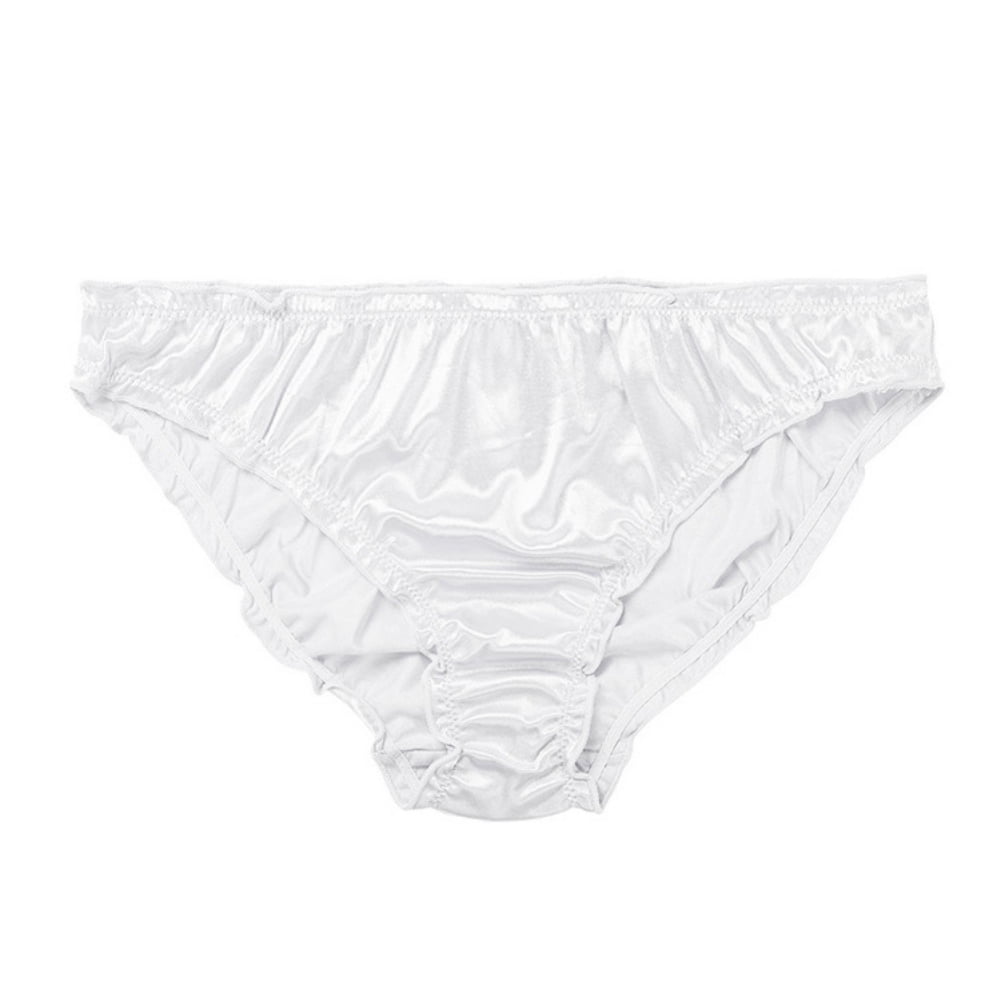 Spdoo 3 Pack Women's Satin Panties Low-Waist Ruffle Milk Silk Underwear  Comfortable Bikini Briefs Elastic Ladies Underpants