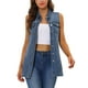 thumbnail image 1 of INSPIRE CHIC Chaleco de Mezclilla para Mujer Sin Mangas con Botones, Longitud Media, Chaleco Casual de Jean 2XL Azul, 1 of 6