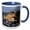 Blue/White, variant on 3drose, France, Rocamadour, Alzou River Sunrise - Eu09 Rer0076 - Ric Ergenbright, 11oz Two-tone Yellow Mug