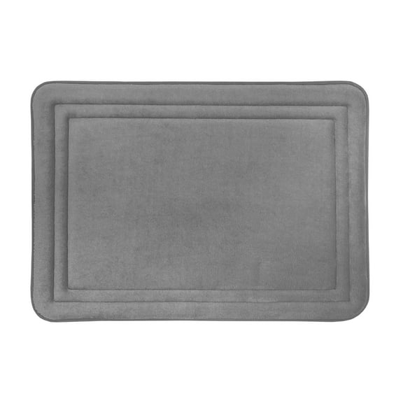 Achim Elle Memory Foam Non-Slip Super Absorbent Bath Mat, 17" L x 24" W, Grey