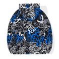 thumbnail image 2 of Boy's Rain Jacket Lightweight Breathable Raincoat Waterproof Hooded Rain Jacket Blue White Scrawl 10, 2 of 6