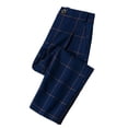 thumbnail image 7 of CYRBOKO Boys' Dress Pants, Casual Plaid Button Back-to-School Uniform Pants Navy Size 5-6 T, 7 of 7