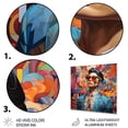 thumbnail image 3 of Designart "Creative art woman fasion portrait III In Blue and Pink"Fashion Woman Metal Wall Art Blue Glam Living Room Wall Art, 3 of 6