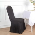 thumbnail image 3 of Efavormart Black 1-Piece Stretch Fitted Ruffle Pleated Skirt Banquet Chair Cover, 3 of 10