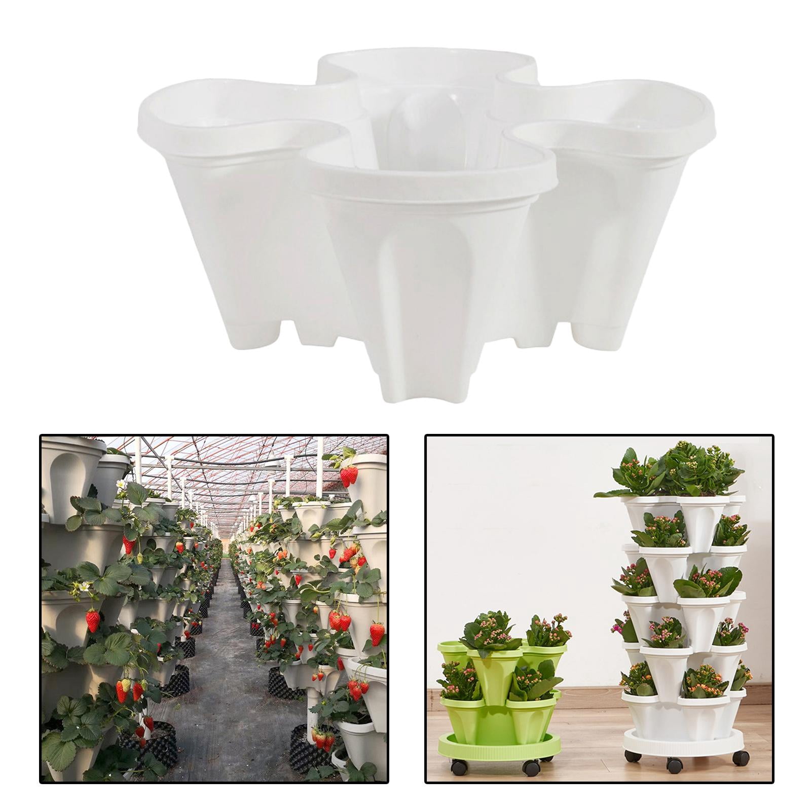 Nishiyuenyi 2Pcs Stackable Vertical Gardening Planter Vegetables Flower Pot for Flowers
