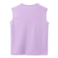 thumbnail image 3 of Ohufall Kids Girls Sleeveless Undershirts Summer Solid Casual Round Neck Tanks Teen Girls Cute Loose Fit Front Pleated Pullover Tank Tops, 5-14 Years, 3 of 3